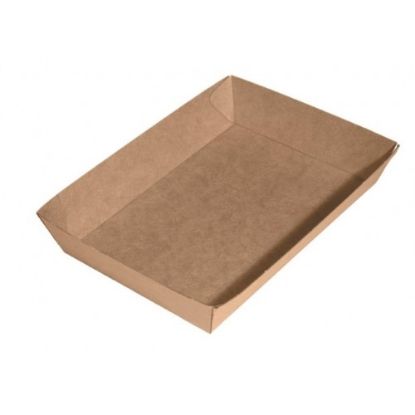 Picture of Cardboard Food tray no.4 Kraft "Betaboard" - 225mm x 150mm Base Dimensions x 40mm High 