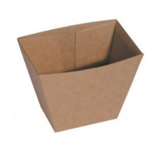 Picture of Cardboard Upright Chip Cup Kraft Brown Board - 70mm x 45mm Base Dimensions x 90mm High