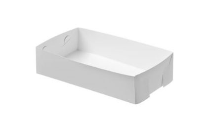 Picture of Tray White Baby Size Cardboard 145 X 110 X 45mm (Straight Sided)