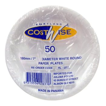 Picture of Paper Plate white uncoated 7in 175mm