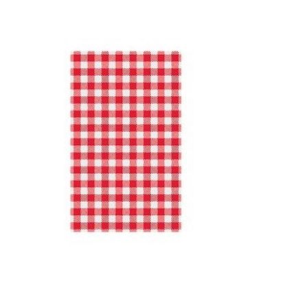 Picture of Gingham Greaseproof Paper Deli Wrap or Basket Liner 190x310mm, Red and White