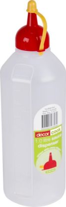 Picture of Sauce Bottle / Dispenser 1000ml Clear with Red Cap