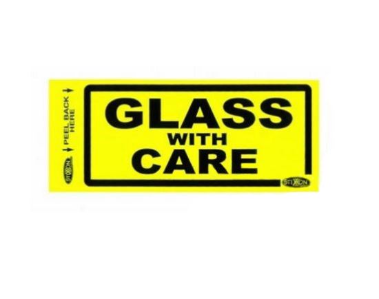 Picture of Glass With Care - Printed Labels - 75mm x 130mm