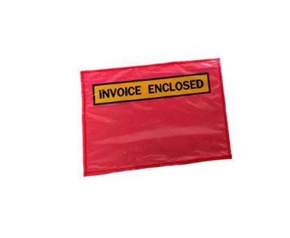 Picture of Envelopes/Doculopes Printed INVOICE ENCLOSED 115 x 165 RED