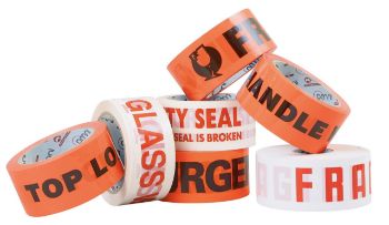 Picture of Tape -Printed-Handle With Care Black on Orange 48mm x 66m