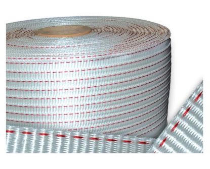 Picture of Poly Woven Strapping 19mm wide x 500m -2 Red Lines - 1100kg Break Strain