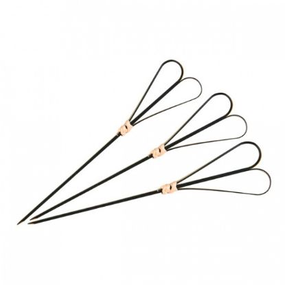 Picture of Bamboo Skewers - Heart Shape Curled - 120mm - Black
