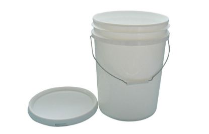 Picture of Pail Plastic White 20lt open top with lid and handle (empty)