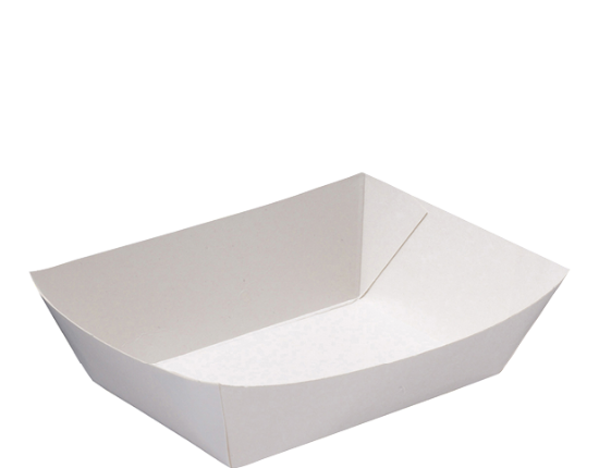 Picture of Tray Cardboard Food no.4 White - 97mm x 170mm Base Dimensions x 45mm High