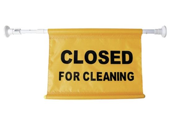 Picture of Extendable Hanging Sign For Doorways "Closed for Cleaning" - Extends 780mm to 1340mm 