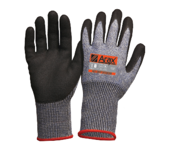 Picture of Glove -Cut 5 Resistant, Black Nitrile Dip With Sand Finish - Longer Cuff