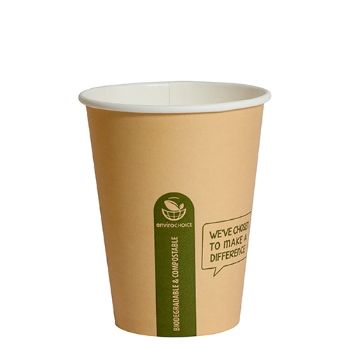 Picture of 12oz Biodegradable Single Wall Kraft Coffee Cup 