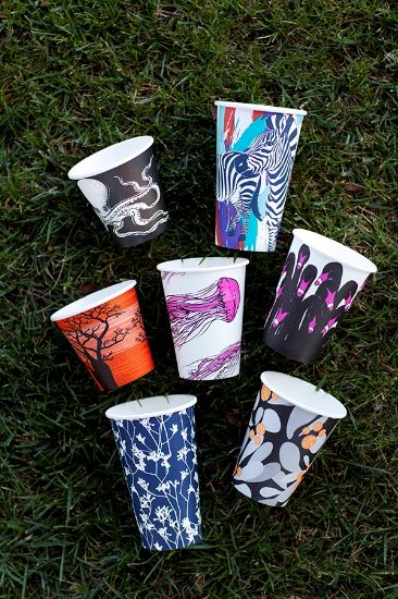 Picture of 12oz Biodegradable Single Wall Coffee Cup - Gallery Series (Mixed Print Selection)