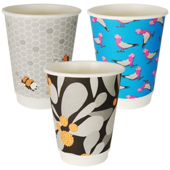 Picture of 12oz Biodegradable Double Wall Coffee Cup - Gallery Series (Mixed Print Selection)