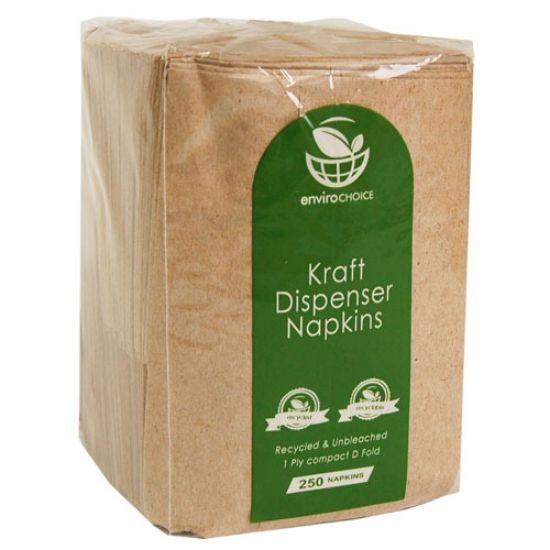 Picture of Enviro 1 Ply Dispenser Napkin - Brown Kraft