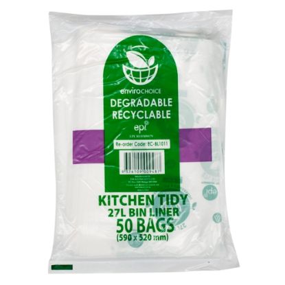 Picture of Enviro Degradable Kitchen Tidy Bin Liner Roll 27L - Clear