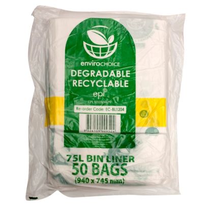 Picture of Garbage Bin Liners 75L Clear Biodegradable - 940 x 745mm