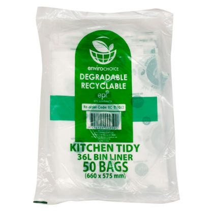 Picture of Enviro Degradable Kitchen Tidy Bin Liner 36L - Clear