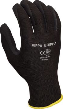 Picture of Gloves - Rippa Grippa Sandy Nitrile Coated - Black 