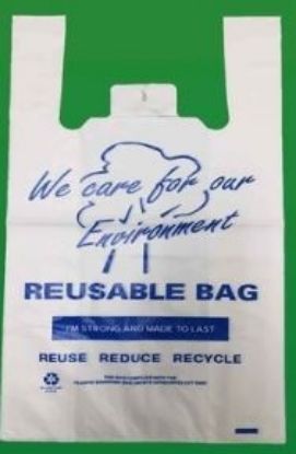 Picture of ***NLA***Garbage Bag With Handles Medium White **CANNOT BE USED AS SHOPPING/SINGLET BAGS IN QLD** 