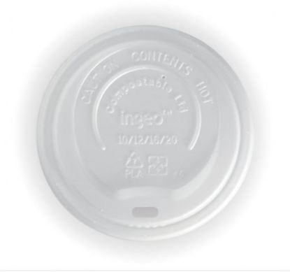 Picture of White Plastic PLA Lid for 12/16/20oz Biopak Cups