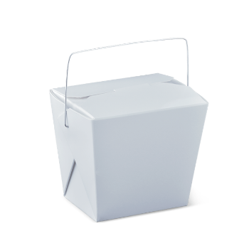 Picture of Food Pail / Noodle Box White Cardboard 26oz with Wire Handle