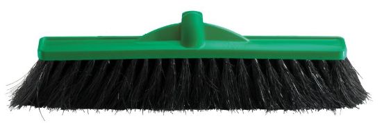 Picture of Broom Head Poly Stock, Natural & Synthetic Bristles 450MM Wide Head Only - GREEN