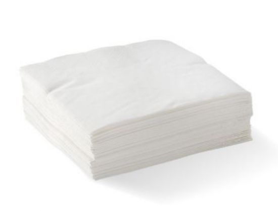 Picture of 2 Ply Embossed Cocktail Napkin - White - Bionapkin