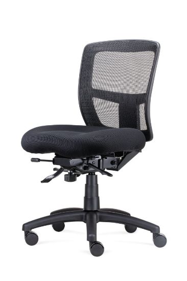 Picture of Office Chair -  Heavy Duty Mesh Back Chair - 165kg Rated - Black Fabric