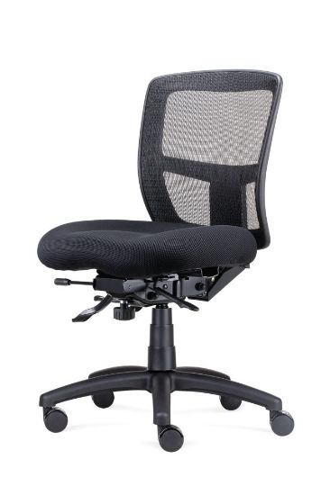 Picture of Office Chair -  Heavy Duty Mesh Back Chair - 165kg Rated - Black Fabric 