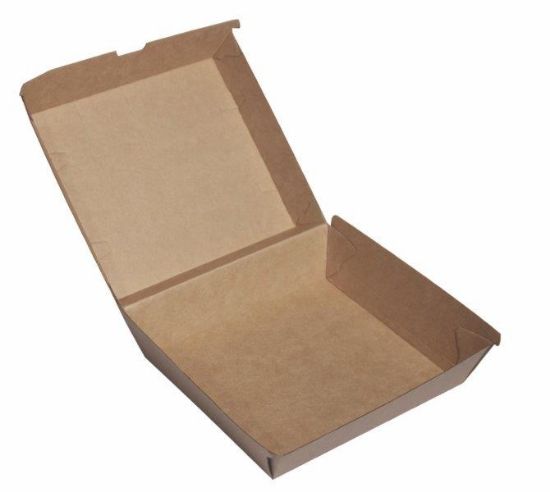 Picture of Cardboard Dinner Clam/Box Kraft Board - 178mm x 160mm Base Dimensions x 72mm High