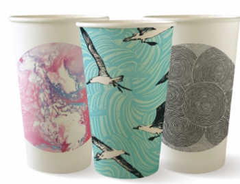 Picture of 16oz Biodegradable Double Wall Coffee Cup - Biopak Art Series (Mixed Print Selection)