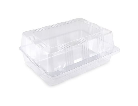 Picture of Clear Bar Cake Container Hinged Lid no.3 - 205 x 145 x 90mm