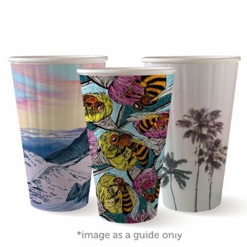 Picture of 16oz Biodegradable Double Wall Coffee Cup - Biopak Art Series (Mixed Print Selection)