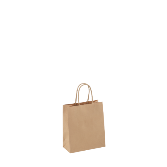 Picture of Carry Bag Brown Paper Twist Handle 215 x 180 +85 Toddler 110gsm