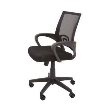 Picture of Office Chair - Black Fabric Seat -  Single Point Lock - Mesh Back