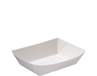 Picture of Tray Cardboard Food no.2 White - 75mm x 110mm Base Dimensions x 34mm High 