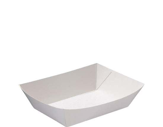 Picture of Tray Cardboard Food no.2 White - 75mm x 110mm Base Dimensions x 34mm High