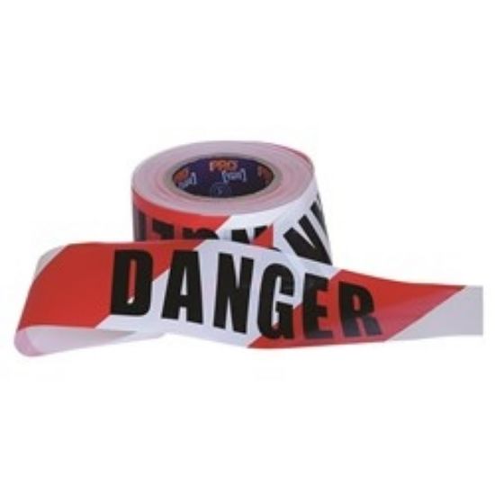 Picture of Hazard / Barricade Tape Red/White Printed "DANGER"  100m x 75mm