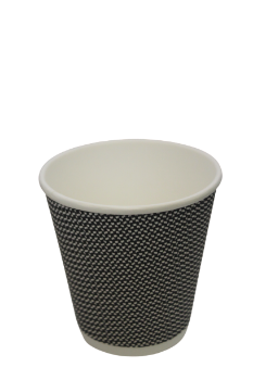 Picture of 8oz Ripple Wall Brown Check Design Coffee Cup