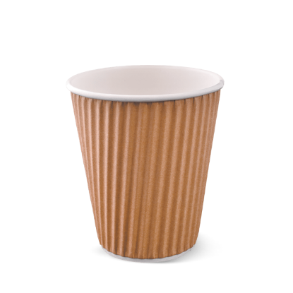Picture of Brown 12oz Ripple Double Wall Coffee Cup