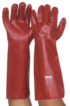 Picture of Gloves PVC -Single Dipped  -Red 45cm
