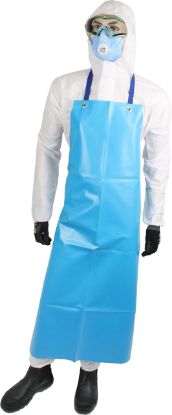 Picture of Premium Apron PVC Full Length, Polyester Ties 820mm x 1200mm - BLUE