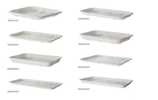 Picture of DEEP Meat & Produce Tray 9 x 7in - Sugarcane Pulp - (242 x 183 x 29mm)