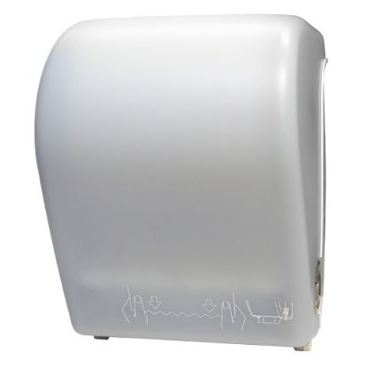 Picture of Plastic Autocut Paper Roll Towel Manual Dispenser - WHITE
