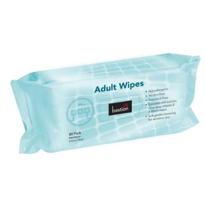 Picture of Premium Adult Wipes 21cm x 26cm - Packet of 80 Wipes 
