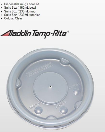 Picture of Temp-Rite Disposable Round Vented Heat Lid - Aladdin B42A (Suits 150ml Bowl, 230ml Mug/Tumbler)