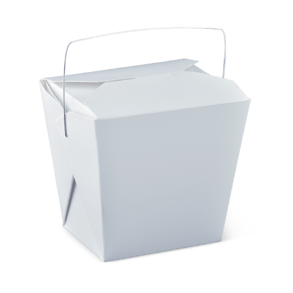 Picture of Food Pail / Noodle Box White Cardboard 32oz with Wire Handle - Detpak L565S0001