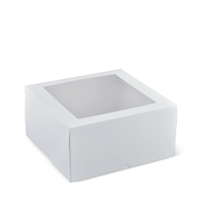 Picture of Cardboard Window Patisserie Box White 240 x 240 x 120mm