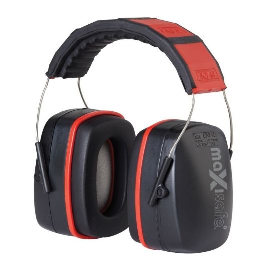Picture of Earmuffs -Black /Red - Class 5 - 32db - premium over head Maxisafe